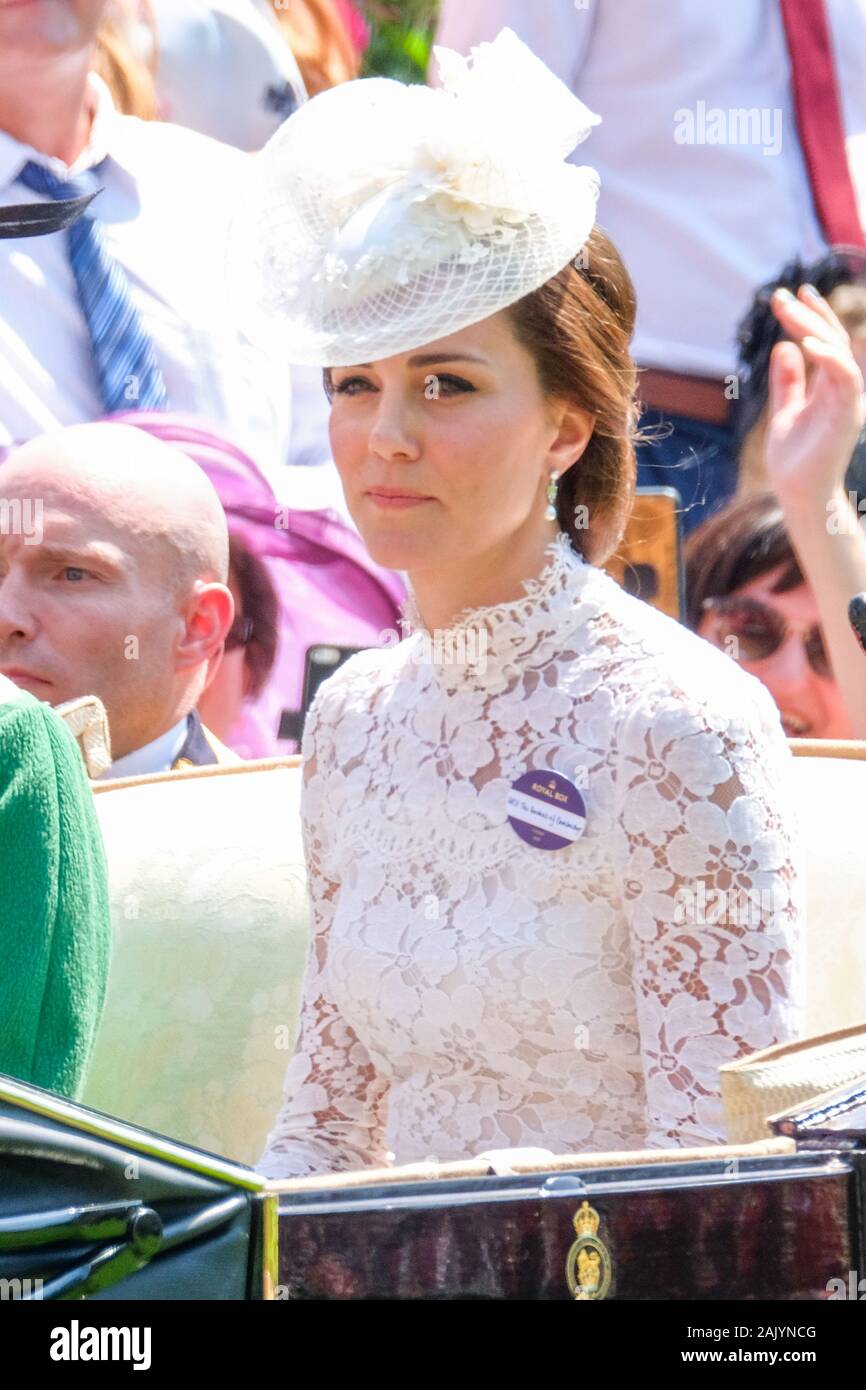 Historical images of Kate Middleton, The Duchess of Cambridge attending  Royal Ascot, UK Stock Photo - Alamy