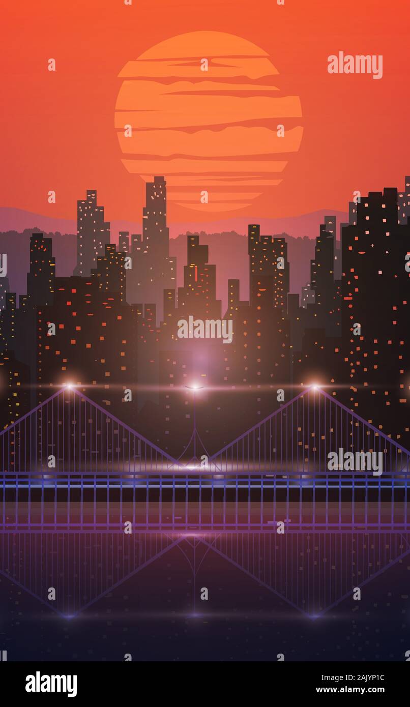 Downtown City Wallpaper In The Morning And Evening Landscape Wallpaper Illustration Vector Style Sunlight Colorful View Background Stock Vector Image Art Alamy