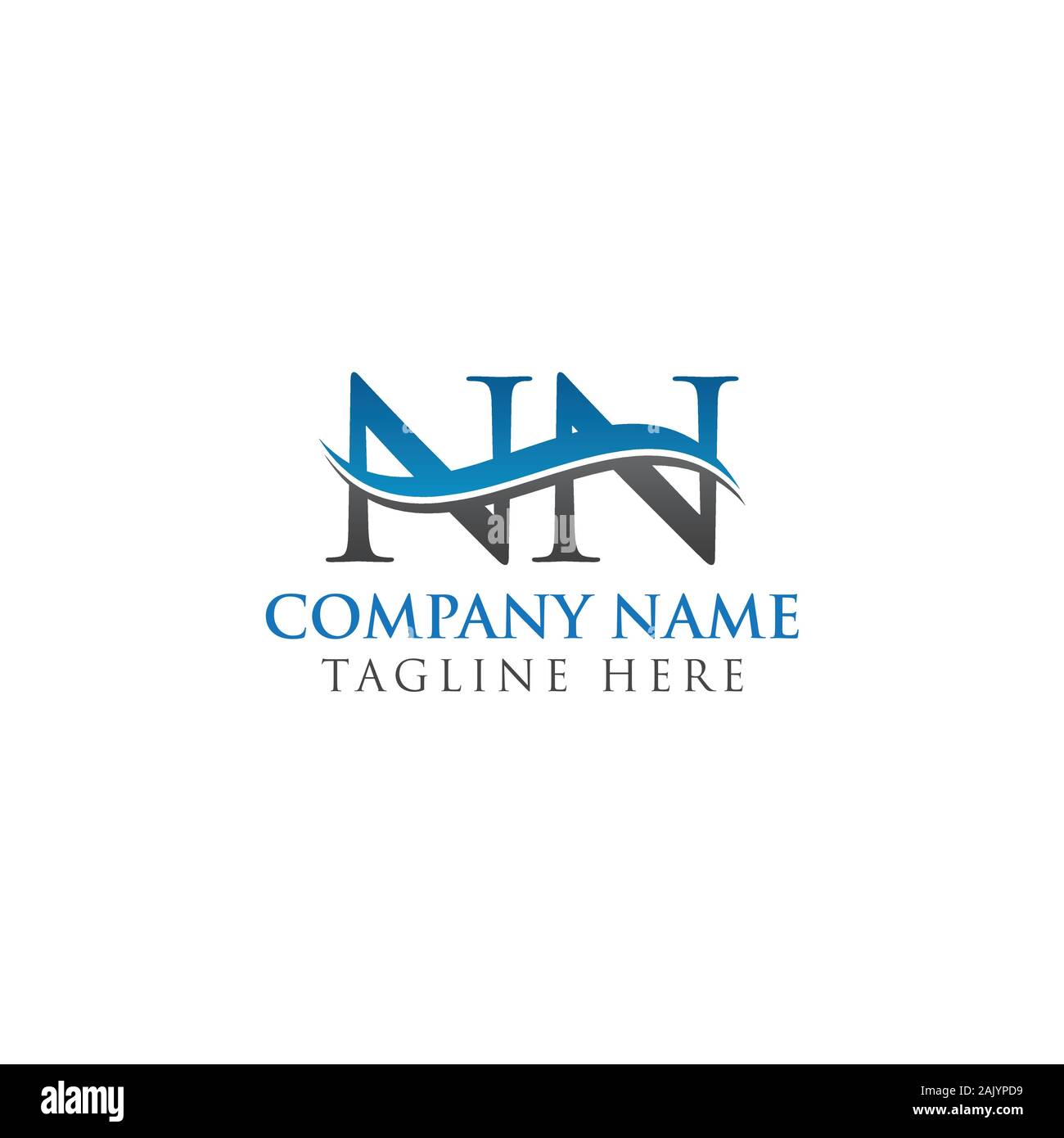 Initial Letter NN Logo Design Vector Template. NN Letter Logo Design Stock Vector