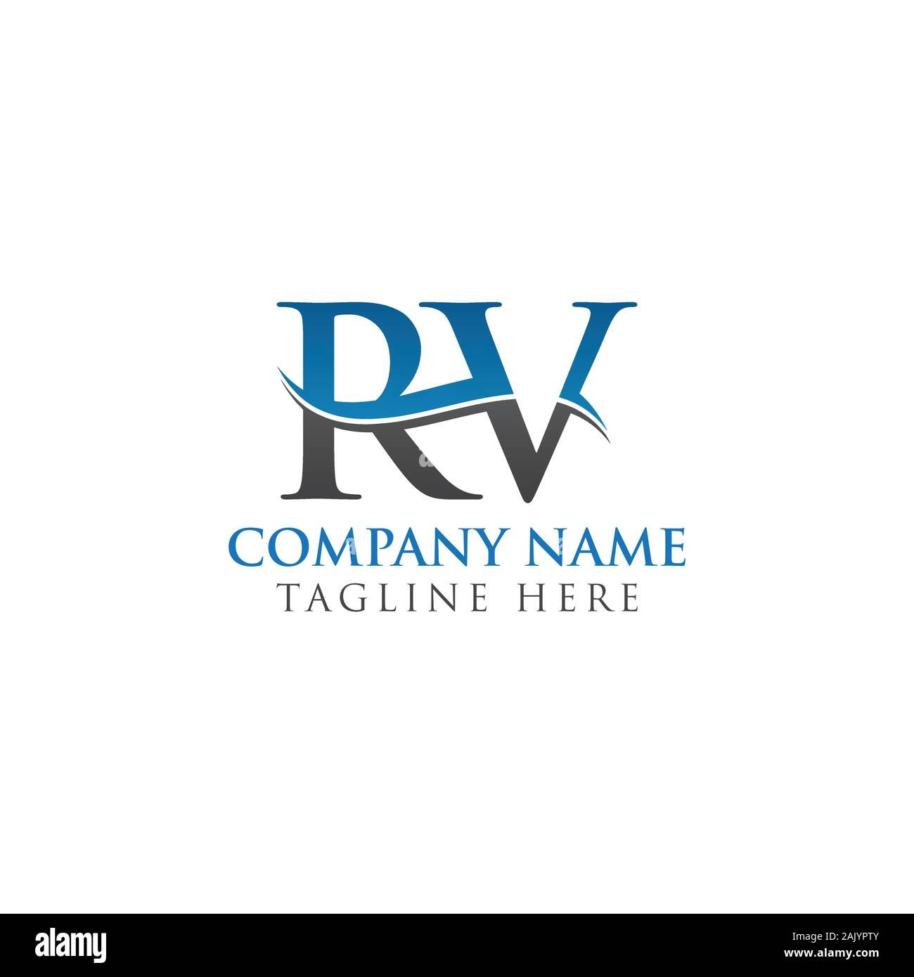 Initial Letter RV Logo Design Vector Template. RV Letter Logo Design Stock Vector