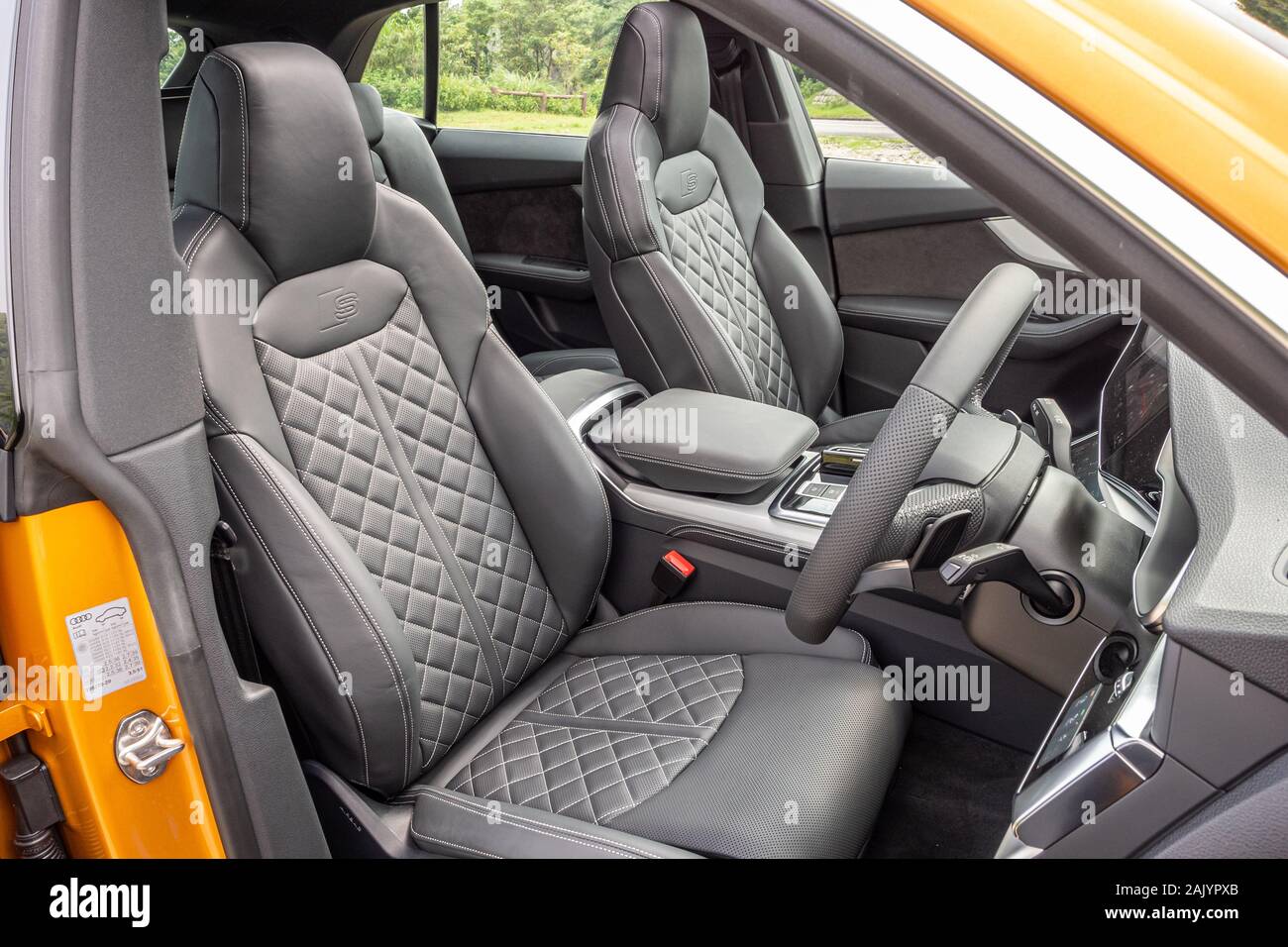 Hong Kong, China July, 2019 : Audi Q8 Interior on Aug 22 2019 in Hong Kong. Stock Photo