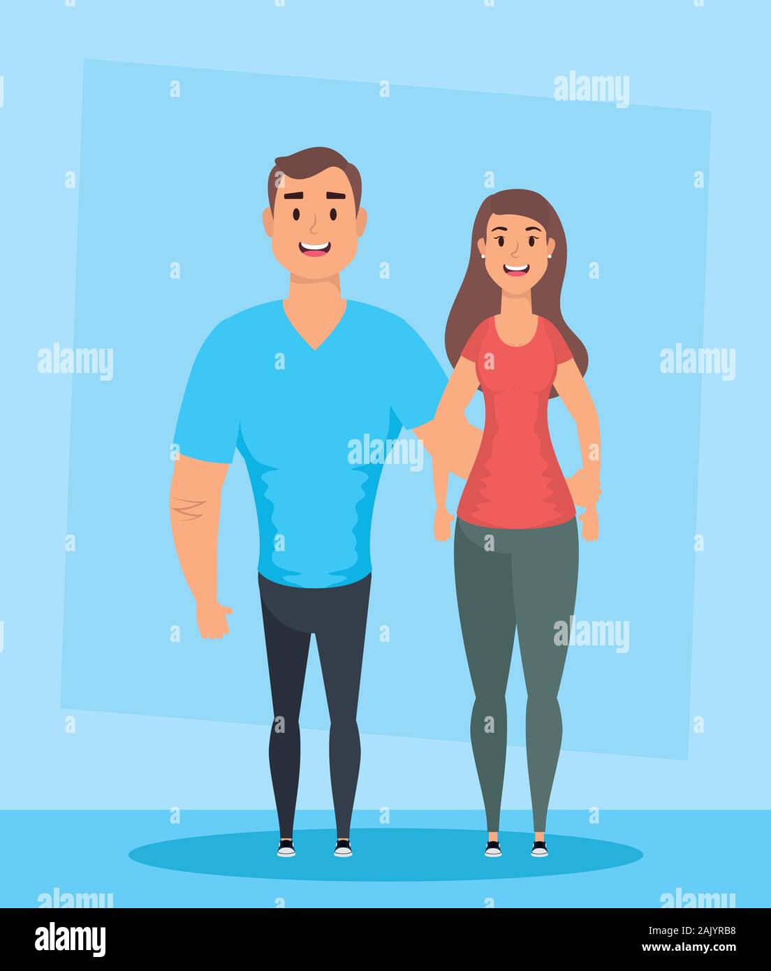 young man with woman characters Stock Vector Image & Art - Alamy