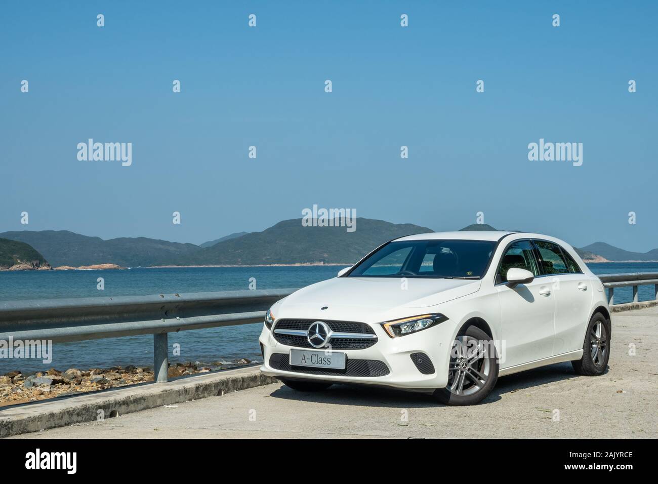 Hong Kong, China Oct, 2019 : Mercedes-Benz A220 Test Drive Day on Oct 16 2019 in Hong Kong. Stock Photo