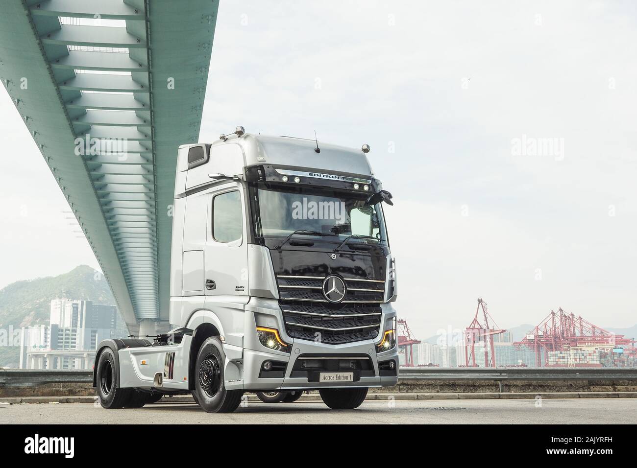 Hong Kong, China Oct, 2019 : Mercedes-Benz Actros Test Drive Day on Oct 31  2019 in Hong Kong Stock Photo - Alamy