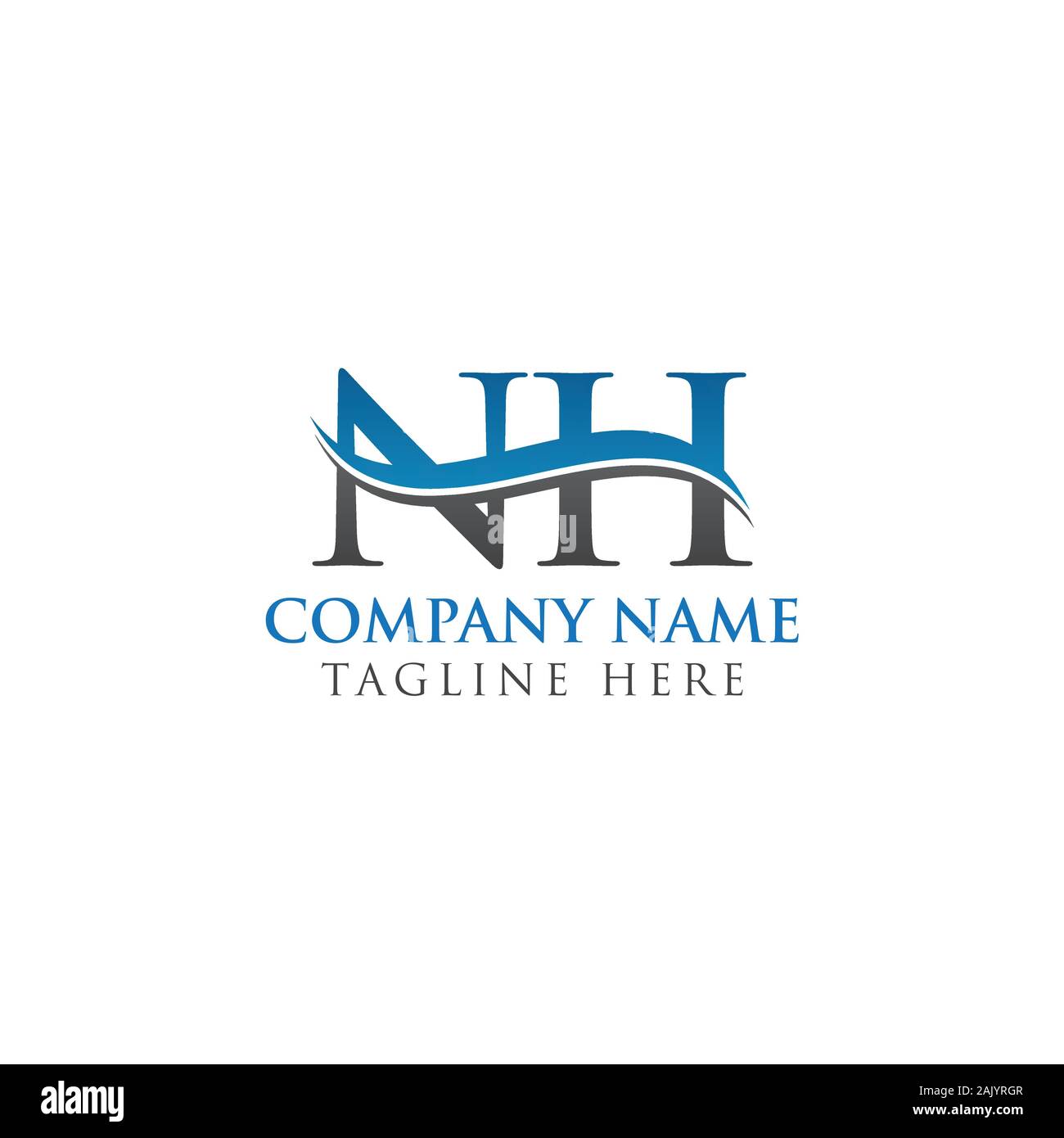 Initial Letter NH Logo Design Vector Template. NH Letter Logo Design Stock Vector