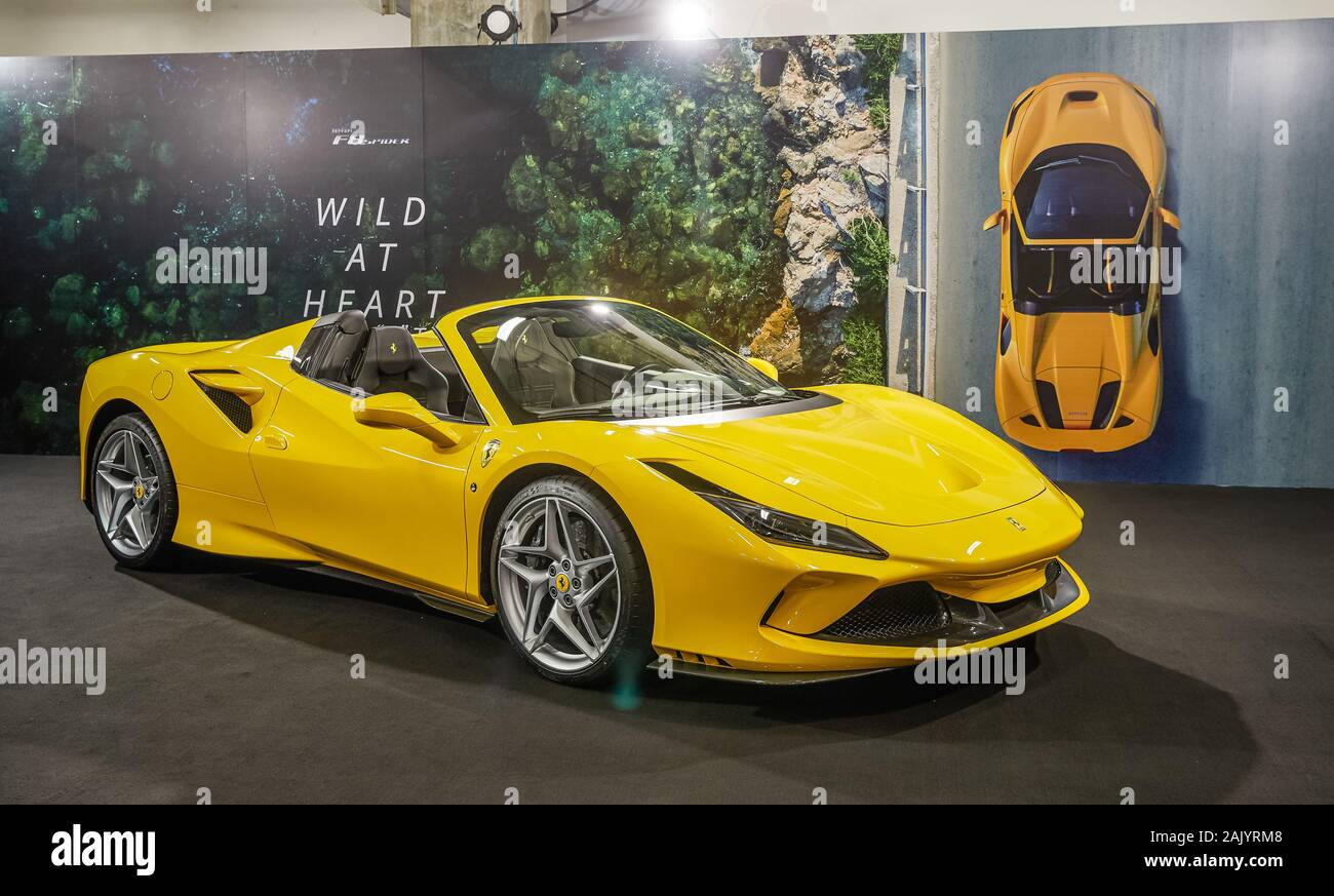 Hong Kong, China Dec, 2019 : Ferrari F8 Tributo Test Drive Day on Dec 1 2019 in Hong Kong. Stock Photo