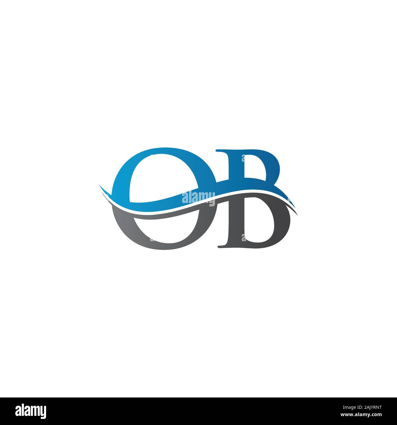 Ob logo letter monogram slash with modern Vector Image