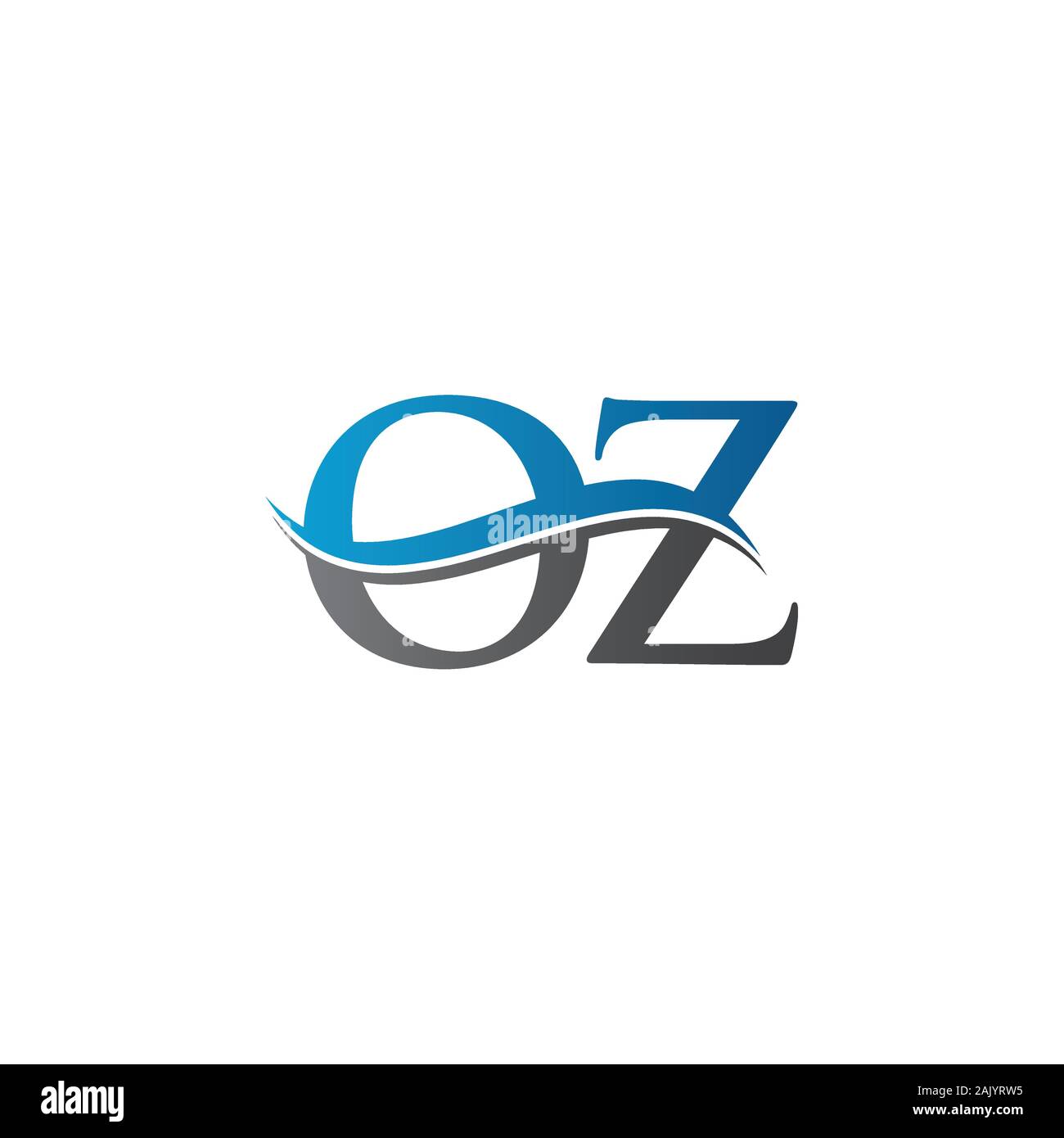Initial Letter OZ Logo Design Vector Template. OZ Letter Logo Design Stock Vector