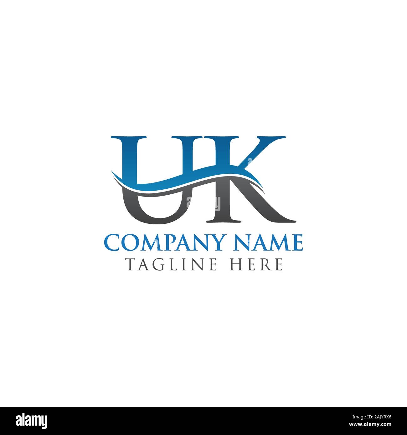 Initial Letter UK Logo Design Vector Template. UK Letter Logo Design Stock Vector