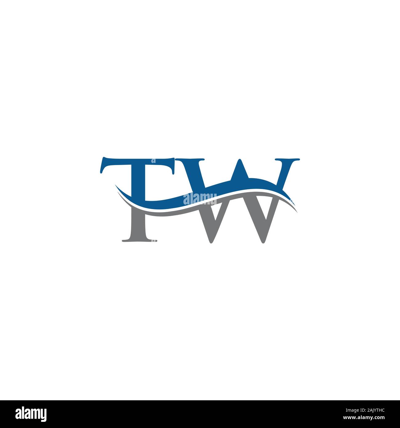 Initial Letter TW Logo Design Vector Template. TW Letter Logo Design Stock Vector