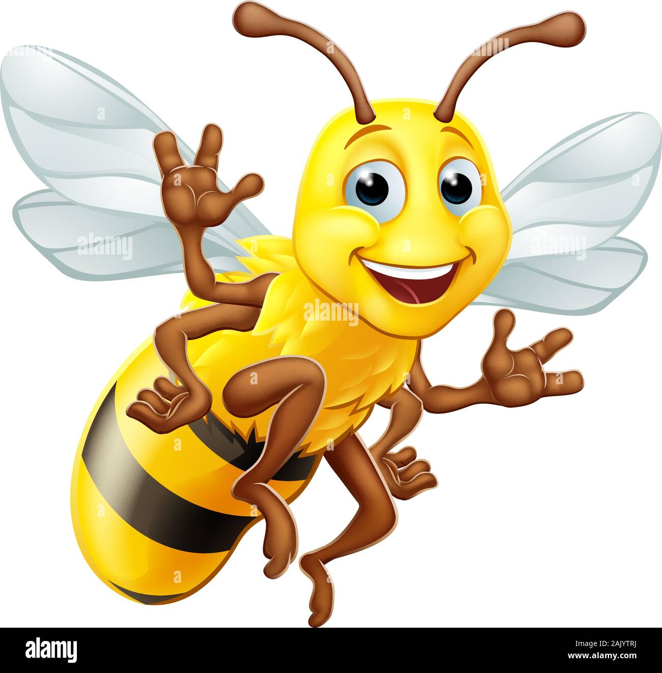 Honey Bumble Bee Bumblebee Cartoon Character Stock Vector