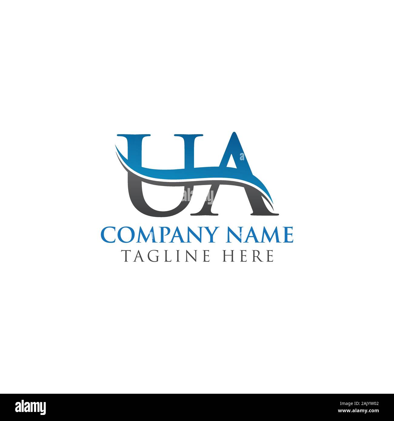 Initial Letter UA Logo Design Vector Template. UA Letter Logo Design Stock Vector