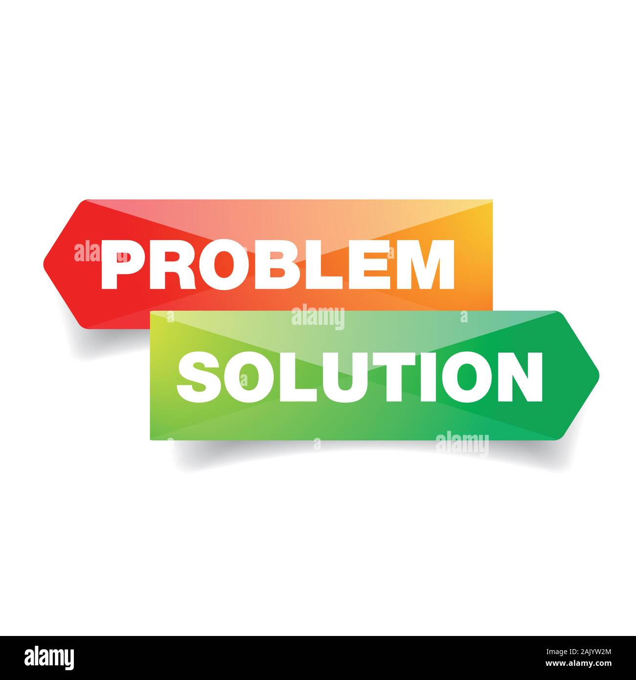 Problem Solution concept communication label Stock Vector