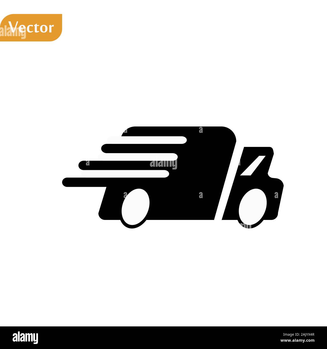 Fast shipping delivery truck flat vector icon for apps and websites ...