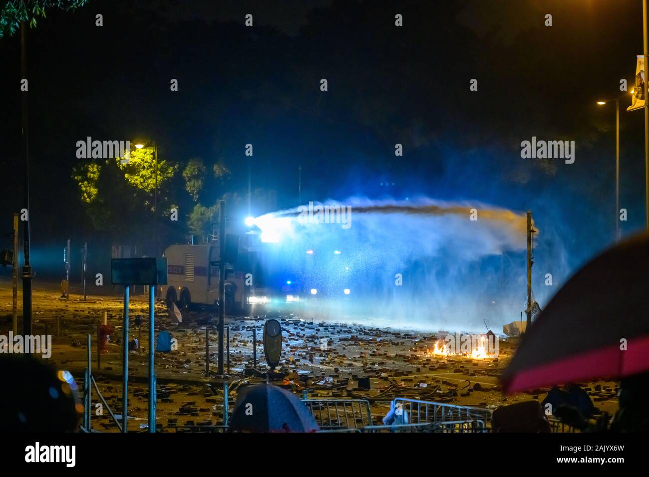 PolyU, Hong Kong - Nov 17, 2019: The first day of the Siege of PolyU ...