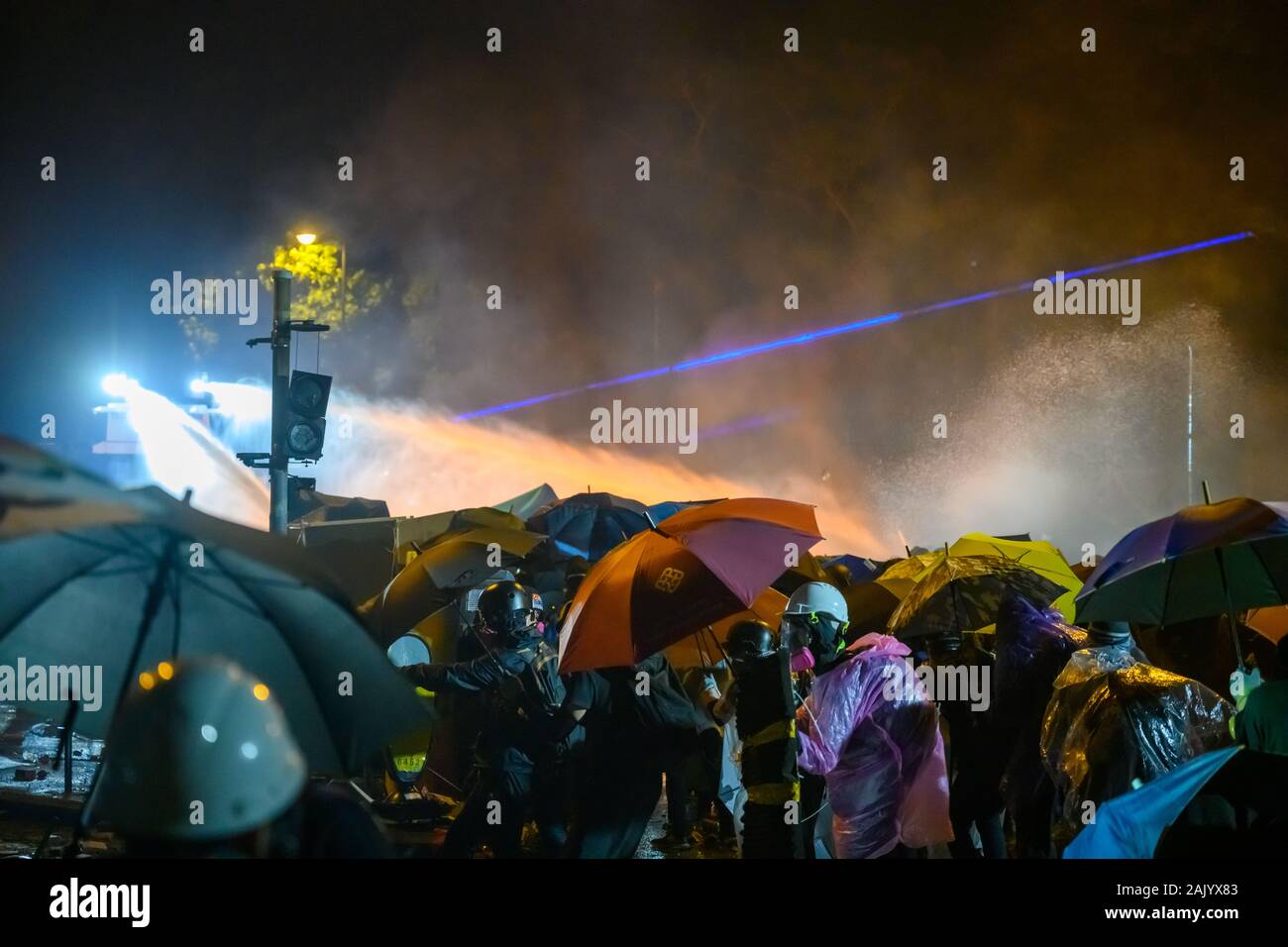 PolyU, Hong Kong - Nov 17, 2019: The first day of the Siege of PolyU ...
