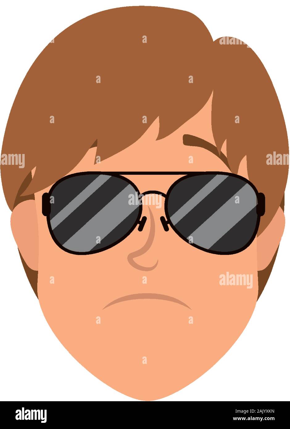 young man head with sunglasses character Stock Vector Image & Art - Alamy