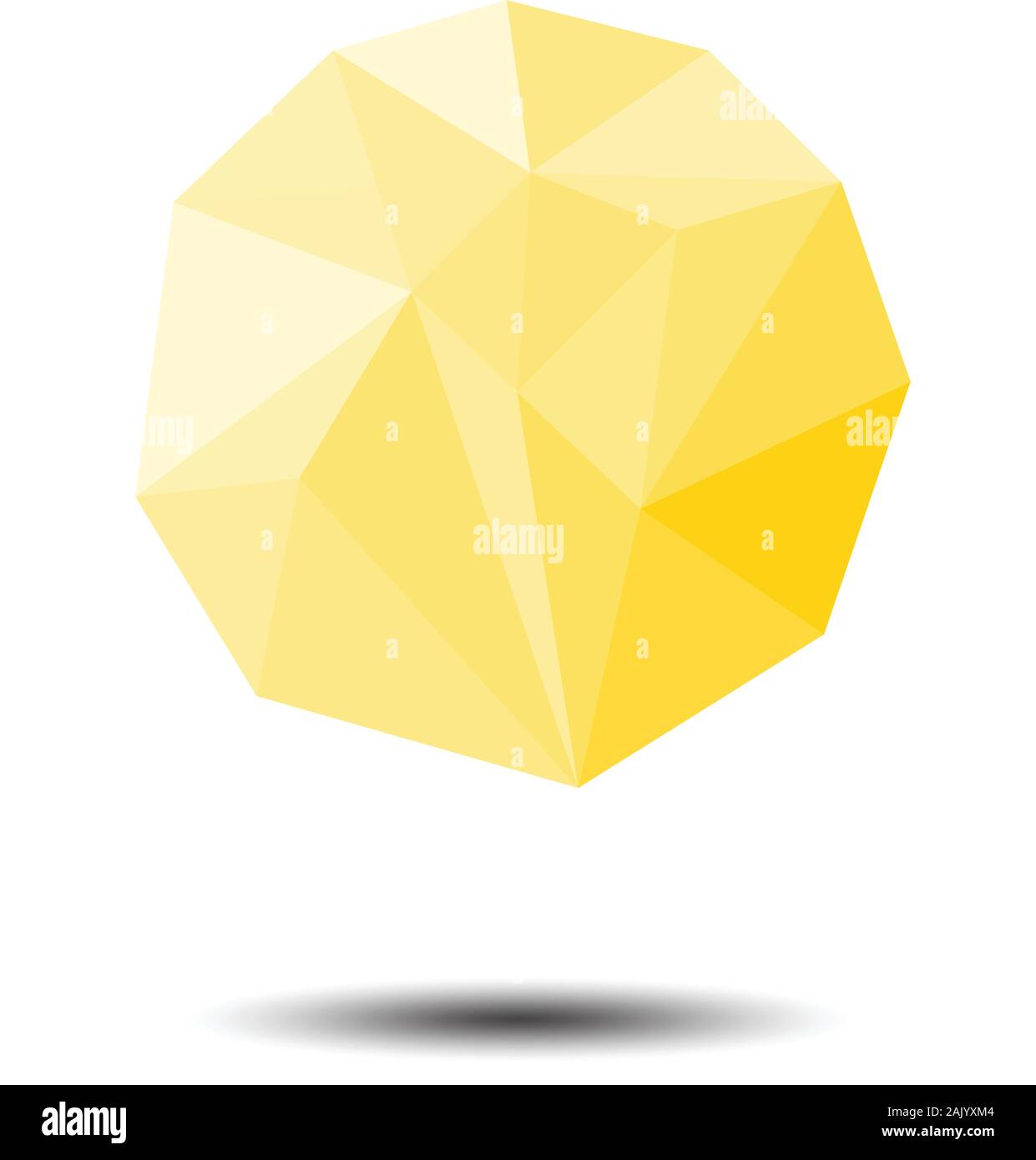 Polygon Full Moon Icon on white background Stock Vector
