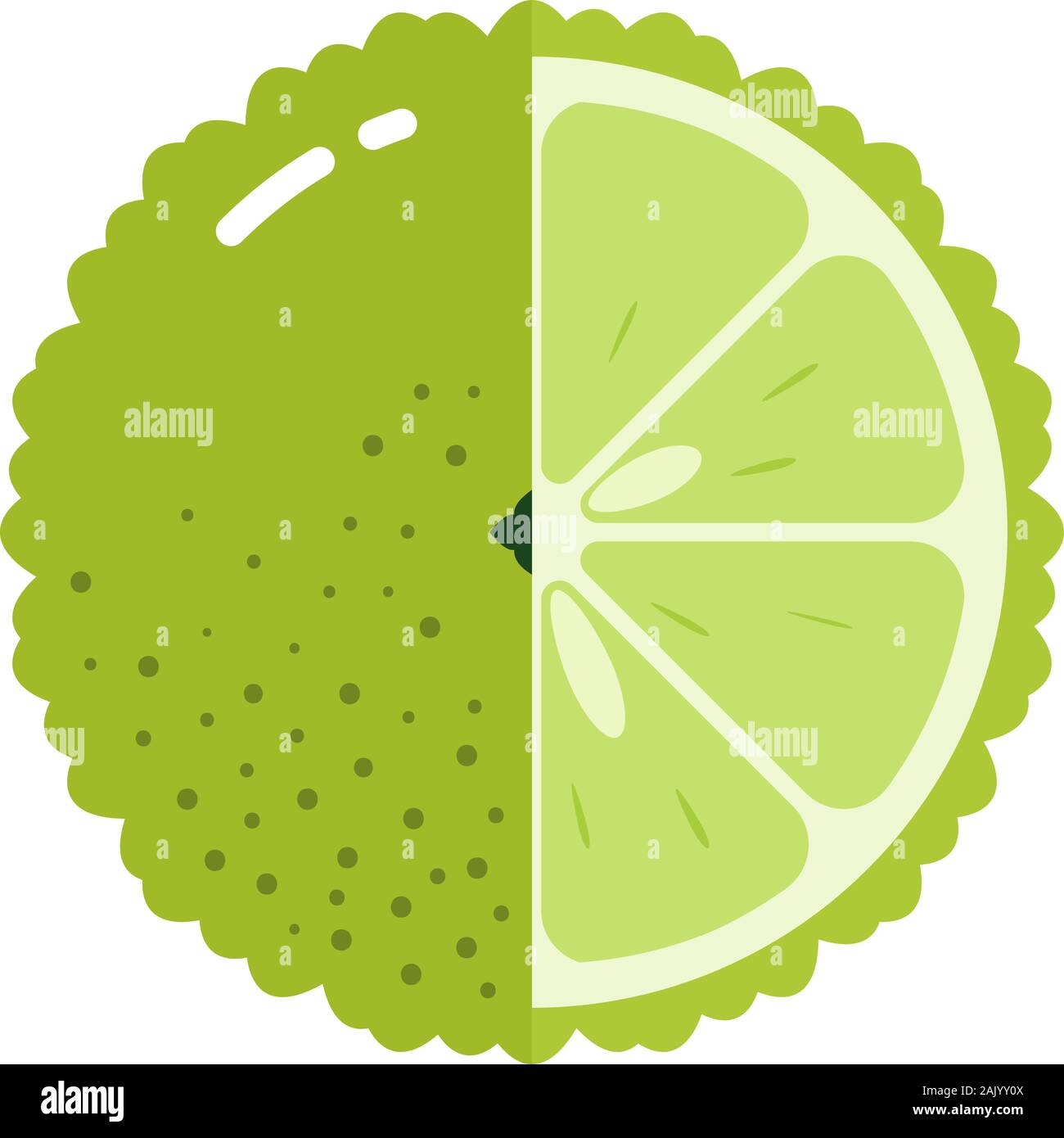 Bergamot fruit sphere with half slice logo, flat icon design template ...