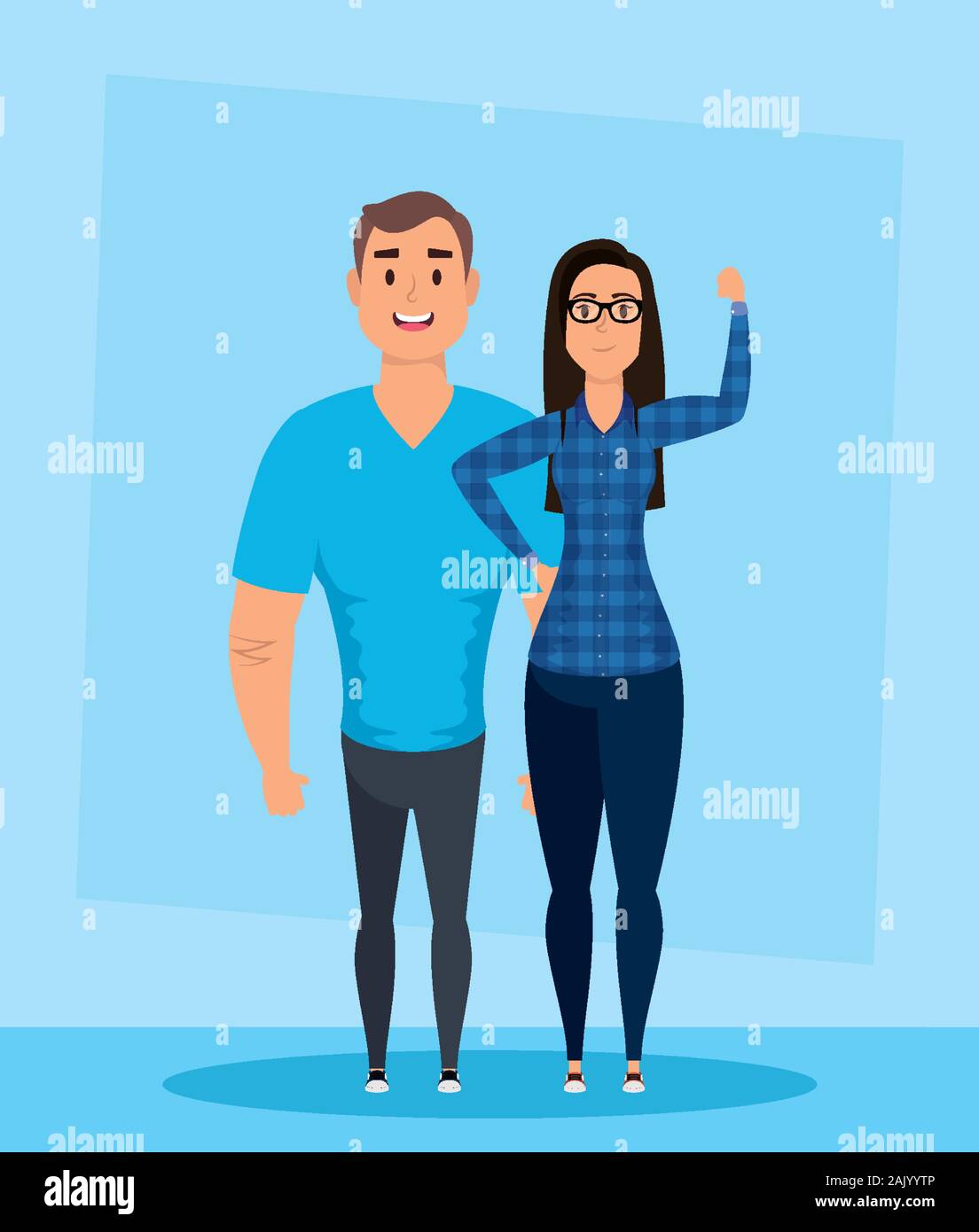 young man with woman characters Stock Vector Image & Art - Alamy