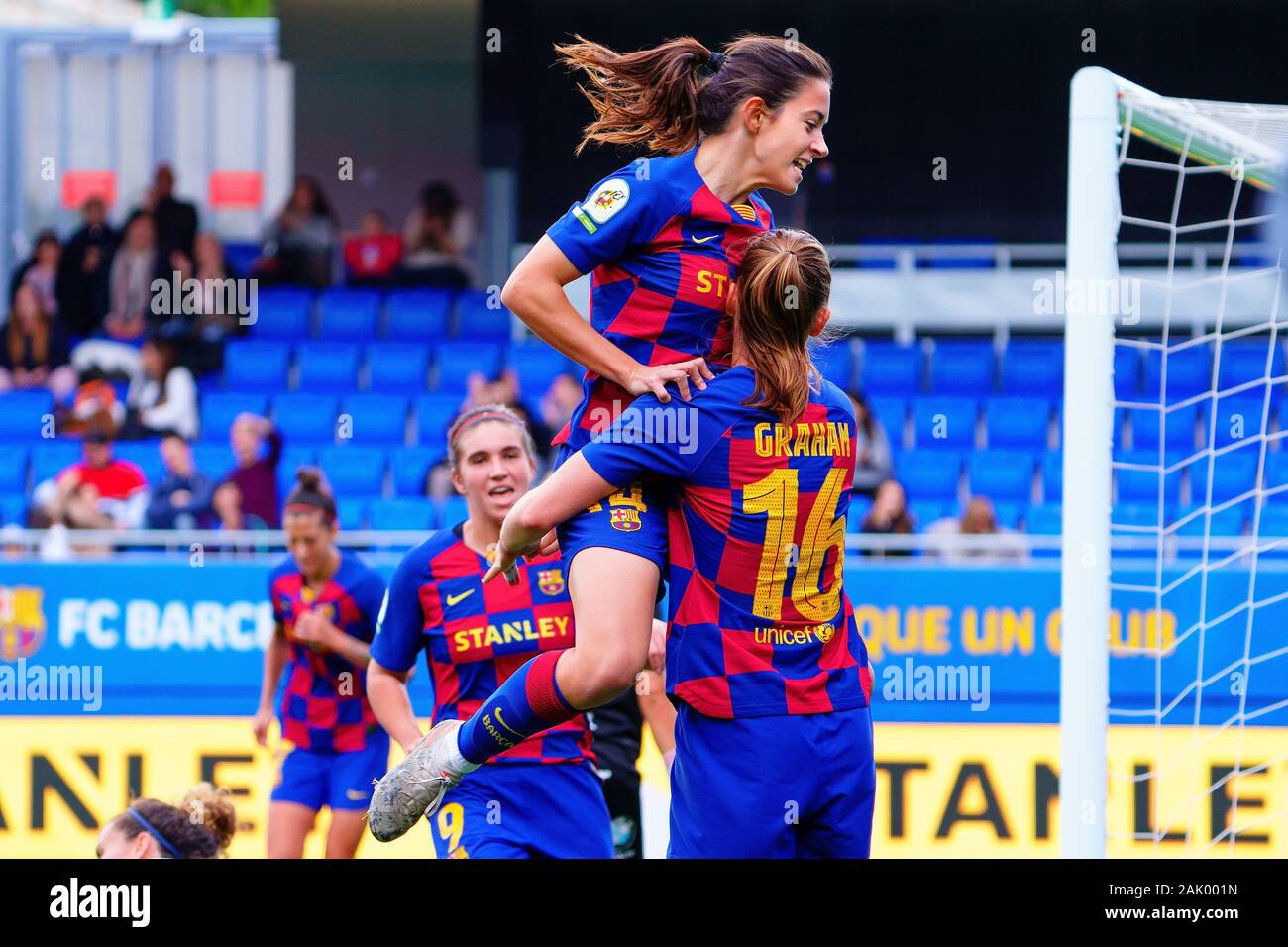 BARCELONA - DEC 21: Aitana Bonmati celebrates a goal at the Spanish Women  League match between FC Barcelona Feminine and Tenerife at the Johan Cruyff  Stock Photo - Alamy