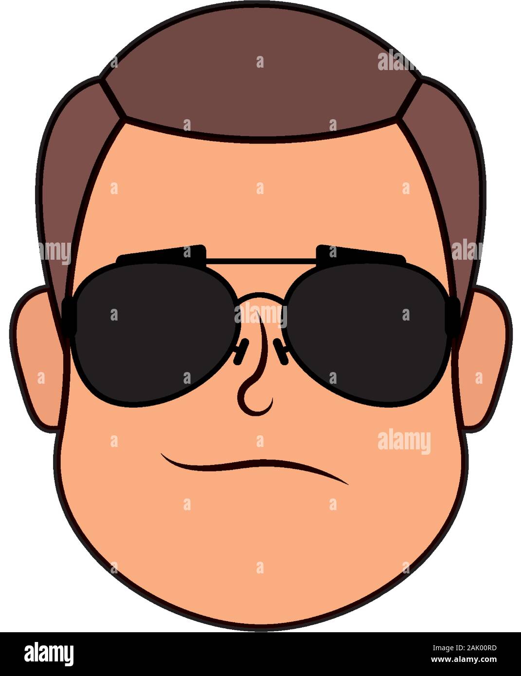 young man head with sunglasses character Stock Vector Image & Art - Alamy