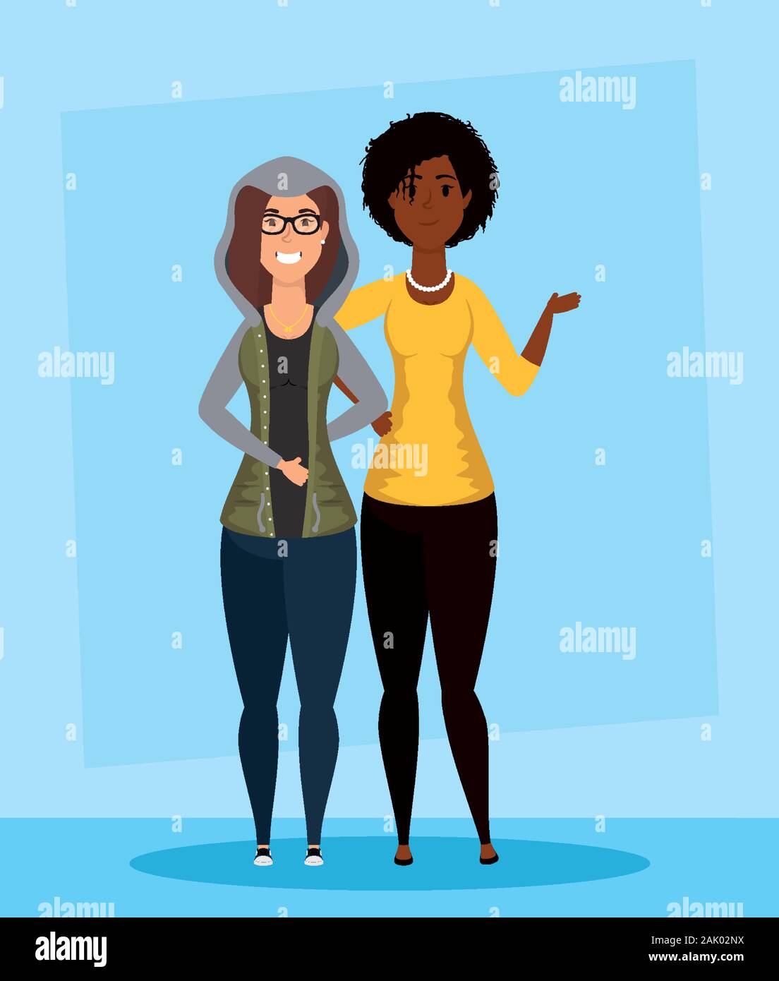 young interracial girls avatars characters Stock Vector Image & Art - Alamy
