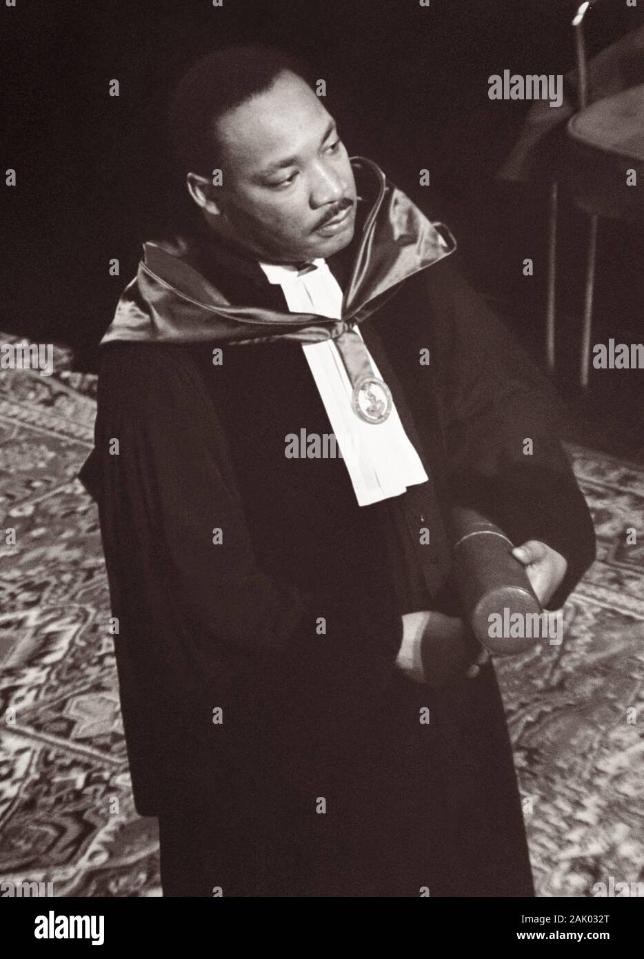 Dr. Martin Luther King was awarded a honorary doctorate in Social Science by the VU (Vrije Universiteit, 'Free University') in Amsterdam, North Holland on October 20, 1965. Stock Photo