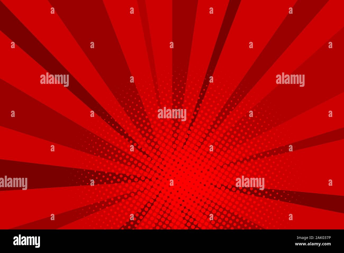 Comic red sunbeam background Retro pop art style cartoon Stock Vector ...