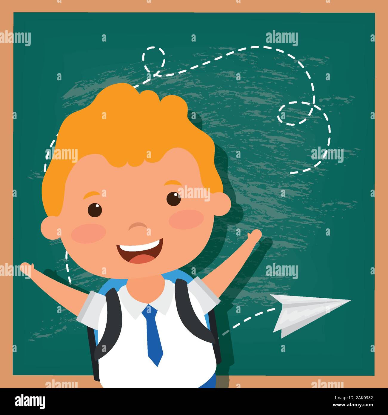 back to school card with student boy Stock Vector Image & Art - Alamy