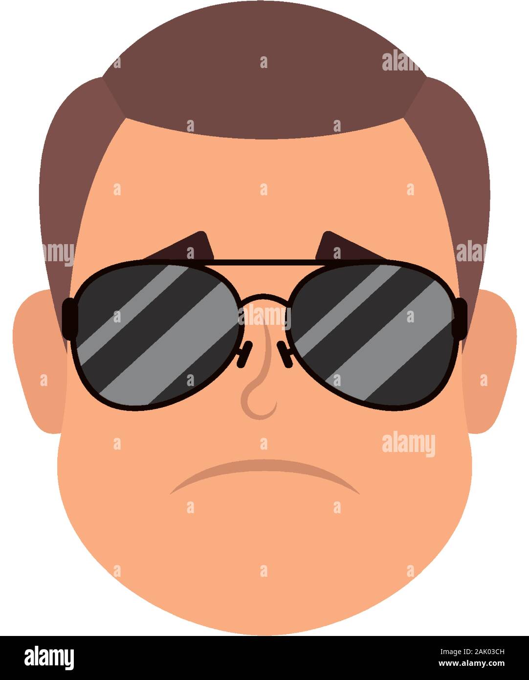 young man head with sunglasses character Stock Vector Image & Art - Alamy