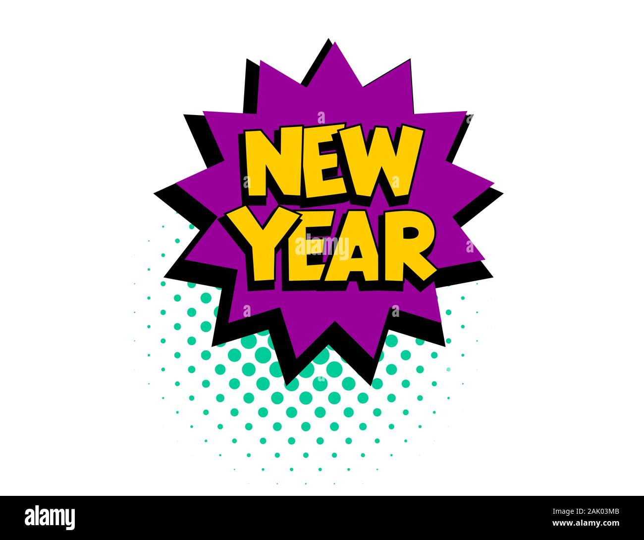 New Year Speech Bubble Pop Art Comic Text Stock Vector Image Art Alamy