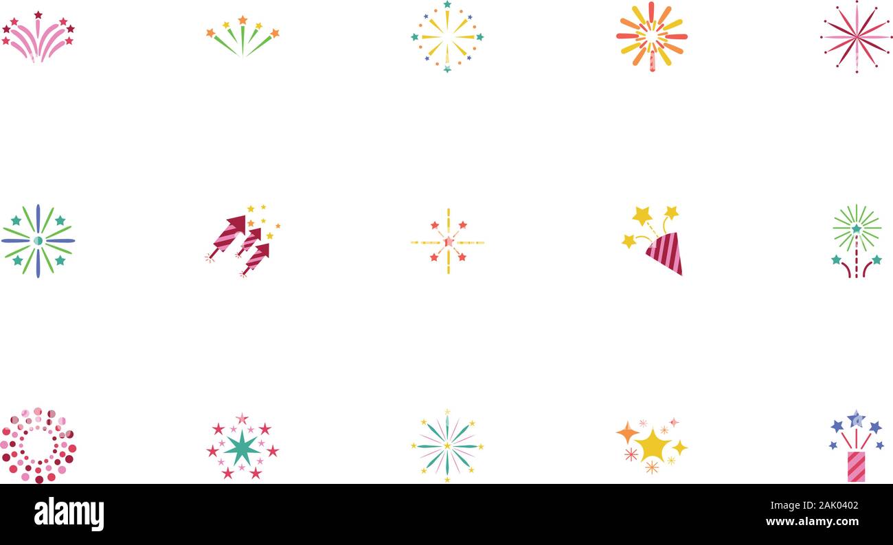 Explosion icons doodle set hi-res stock photography and images - Alamy