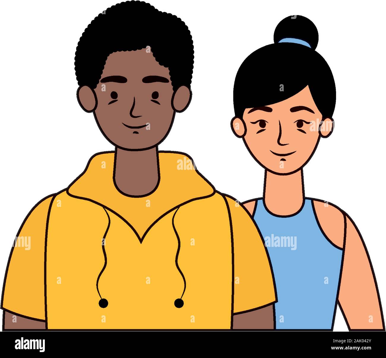 young interracial couple avatars characters Stock Vector Image & Art ...