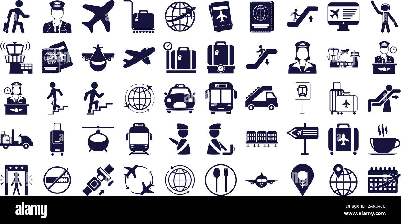 bundle of airport set icons Stock Vector Image & Art - Alamy
