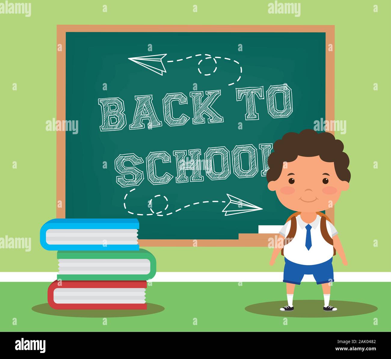 back to school card with student boy Stock Vector Image & Art - Alamy