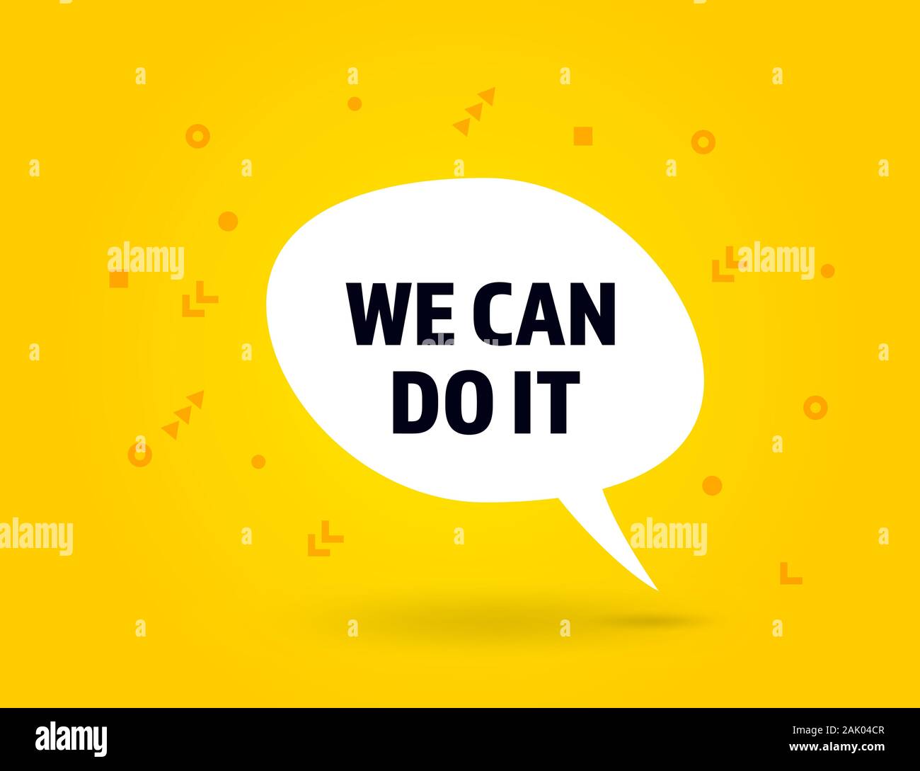 We can do it speech bubble banner pop art memphis style Stock Vector
