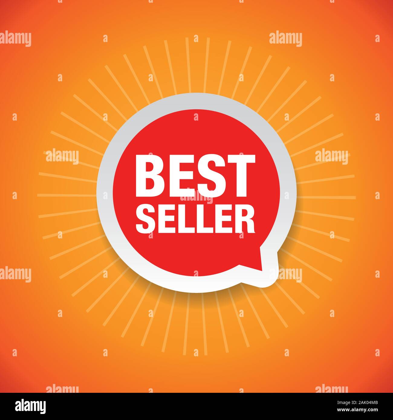 Best Seller promotion label red Stock Vector