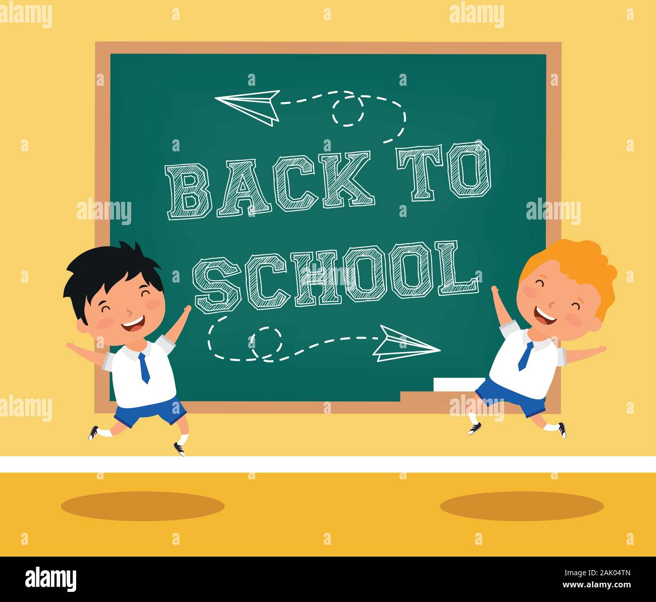 back to school card with boys students Stock Vector Image & Art - Alamy