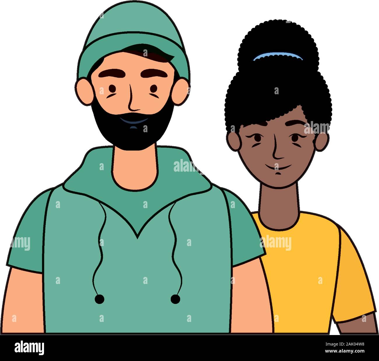 young interracial couple avatars characters Stock Vector Image & Art ...