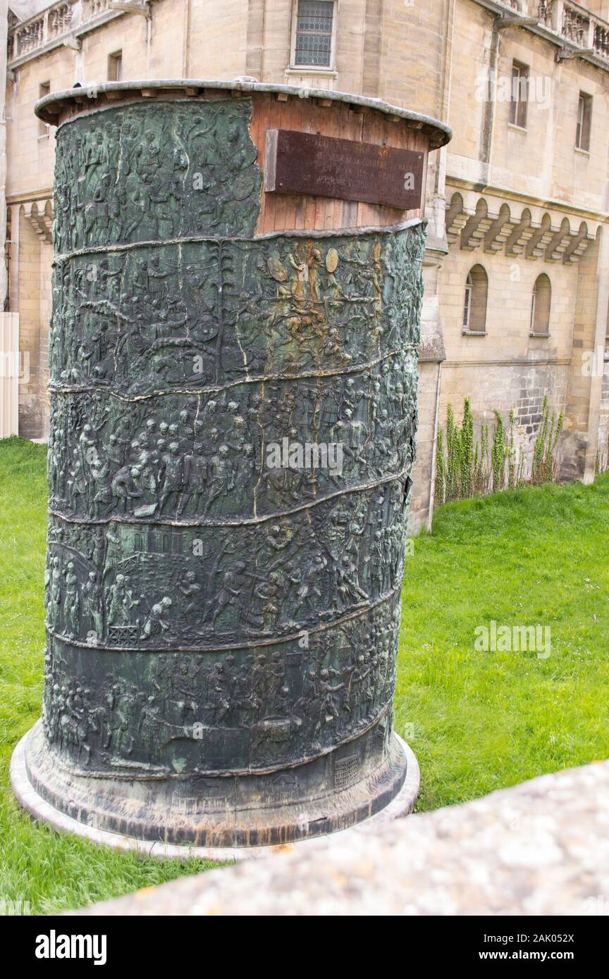 Old Trajan's Column of Saint-Germain-en-Laye Stock Photo