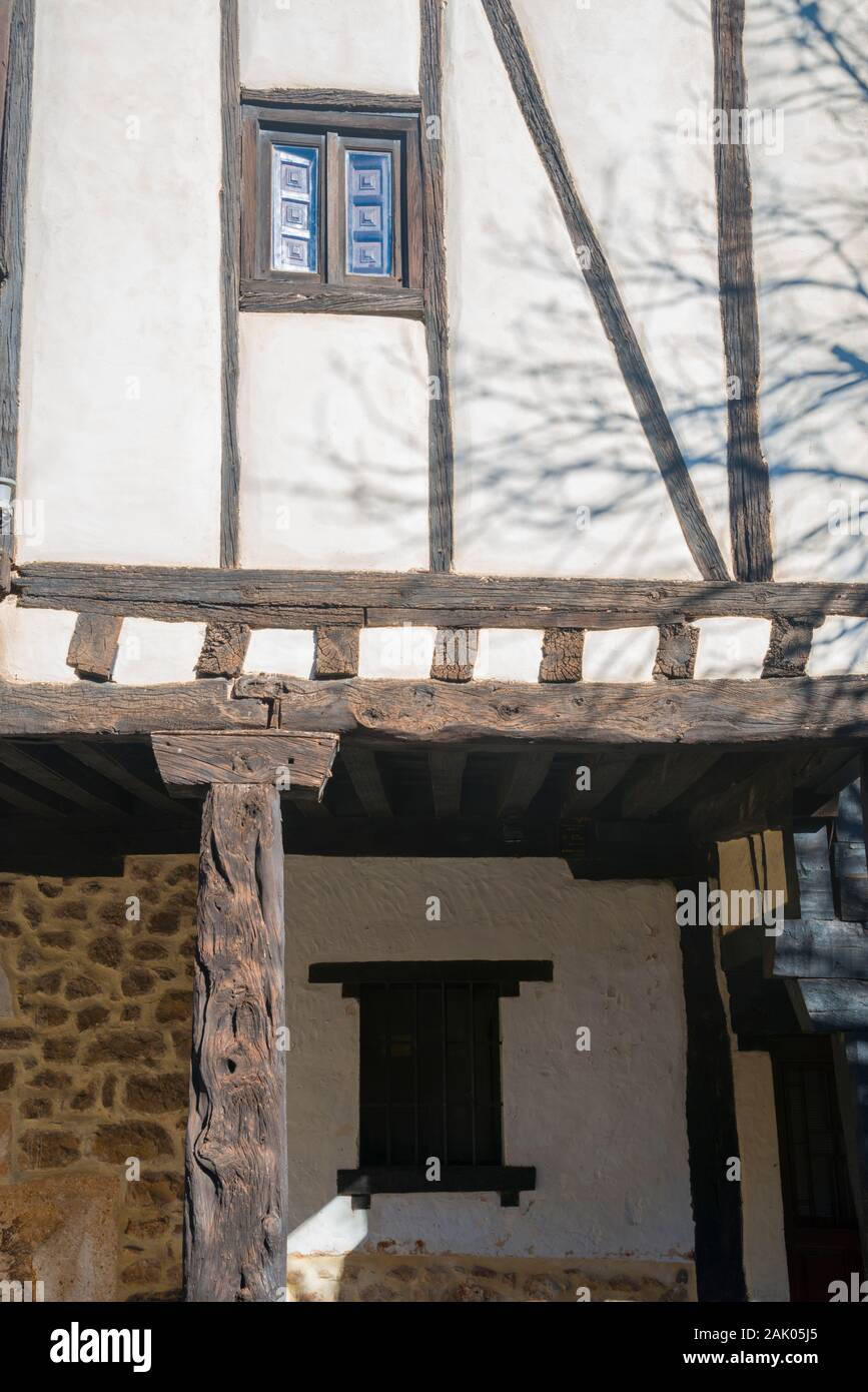 Facade of Doña Sancha house. Covarrubias, Burgos province, Castilla Leon, Spain. Stock Photo