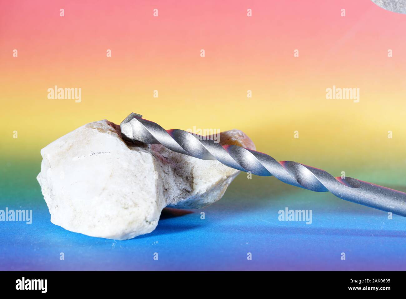 Stone drill with point for drilling in natural stone and concrete