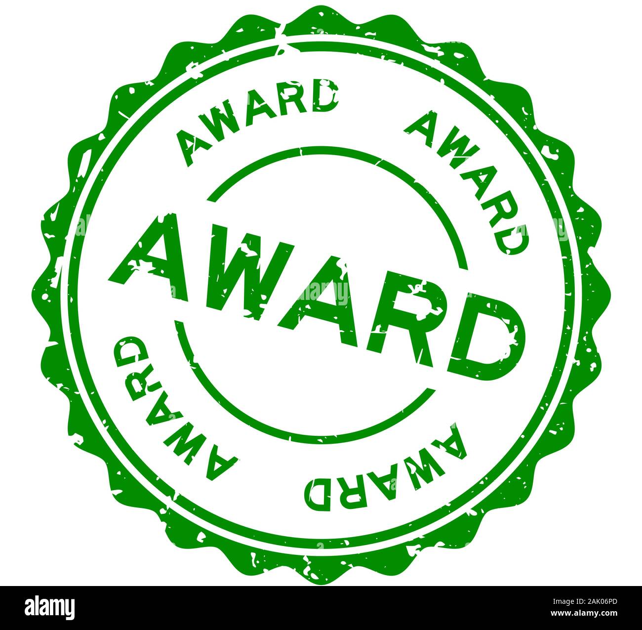 Grunge green award word round rubber seal stamp on white background ...