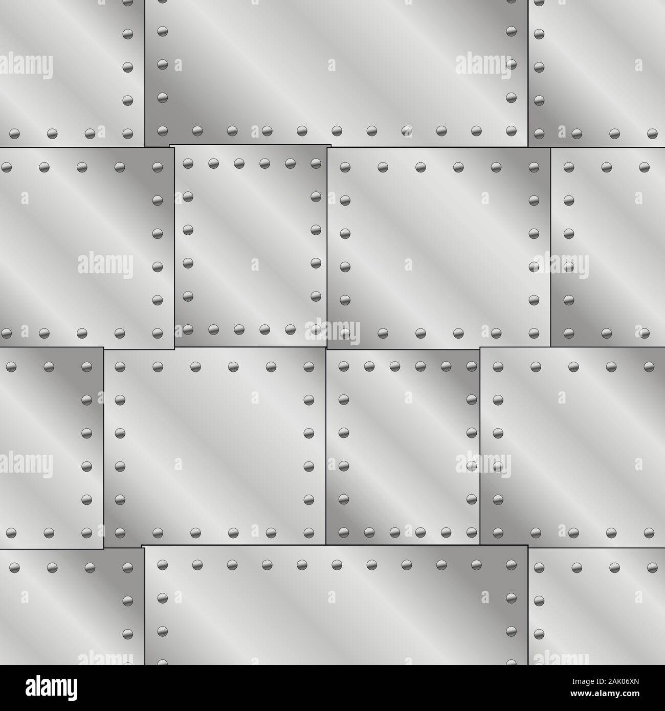Seamless vector texture with riveted metal sheets. You can create the