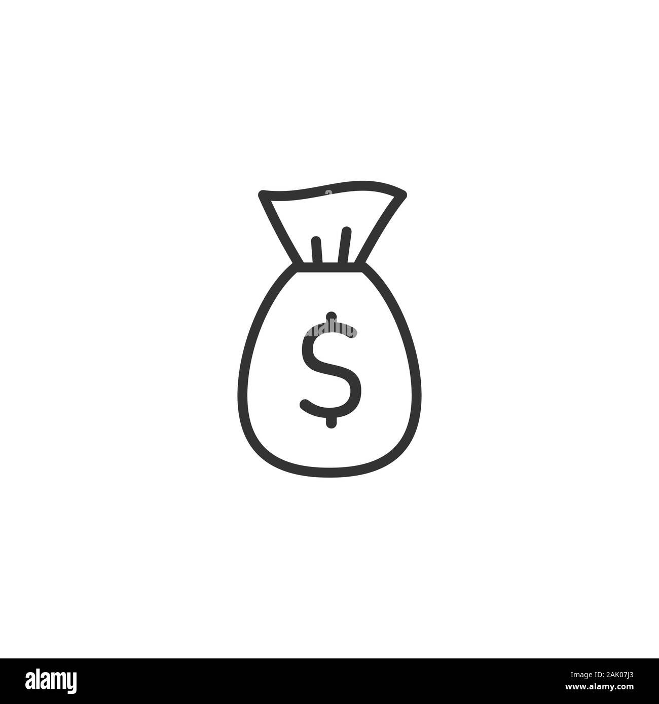 Money bag icon in flat style. Moneybag with dollar vector illustration ...