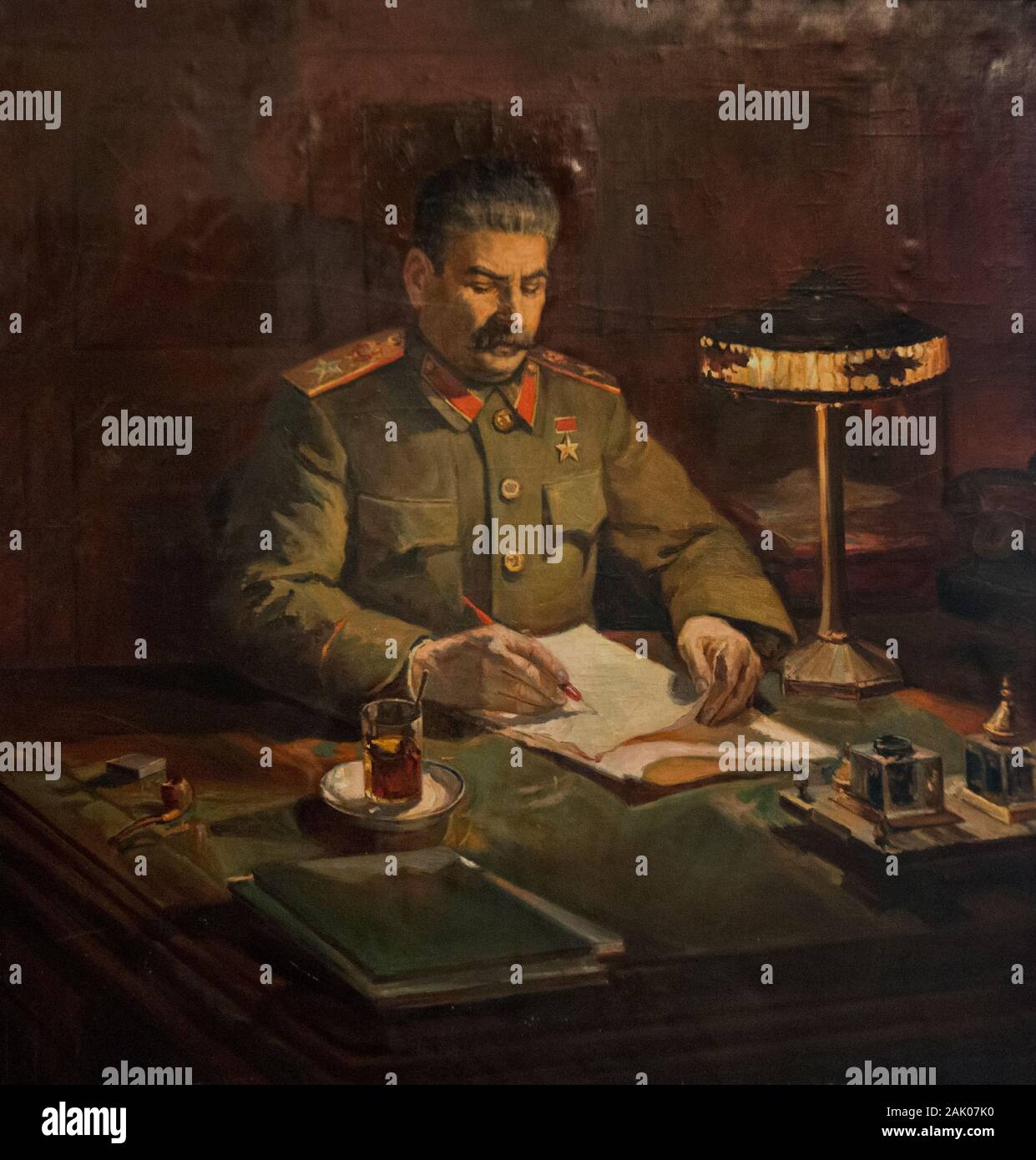 Joseph Stalin portrait, by Dmitry Nalbandyan Stock Photo