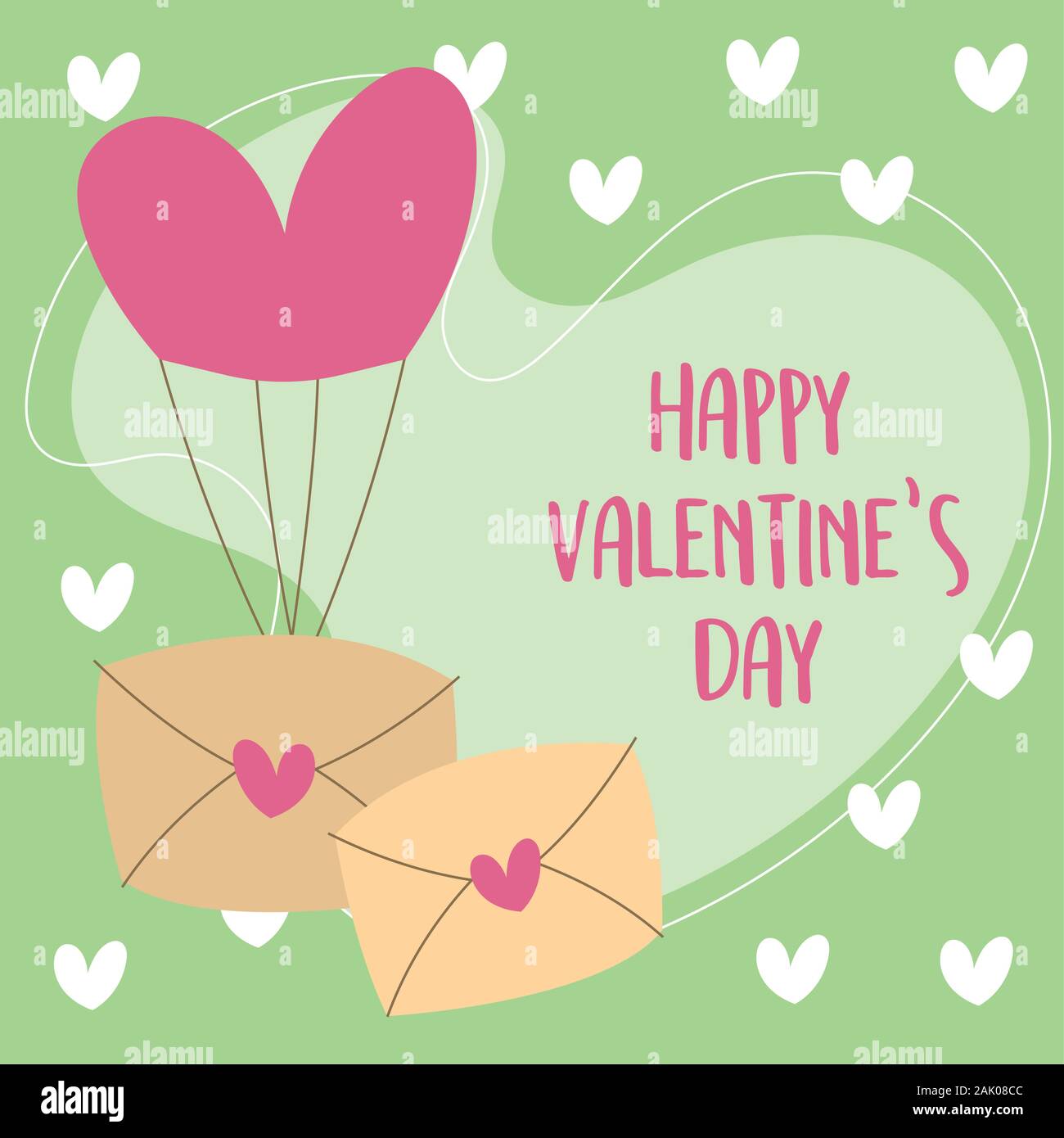 valentines day card envelopes and heart Stock Vector Image & Art - Alamy