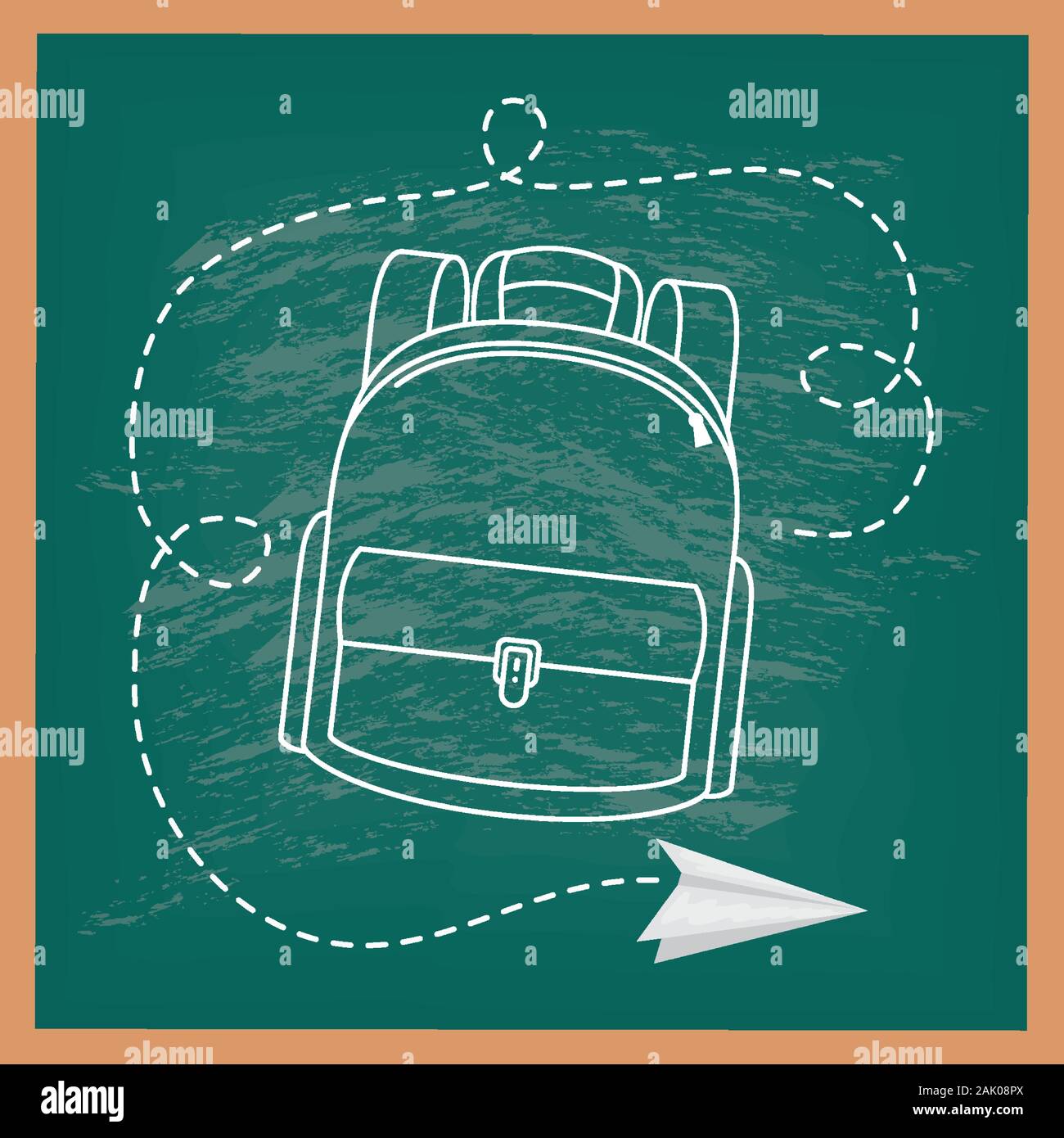 back to school card with chalkboard and schoolbag Stock Vector Image ...