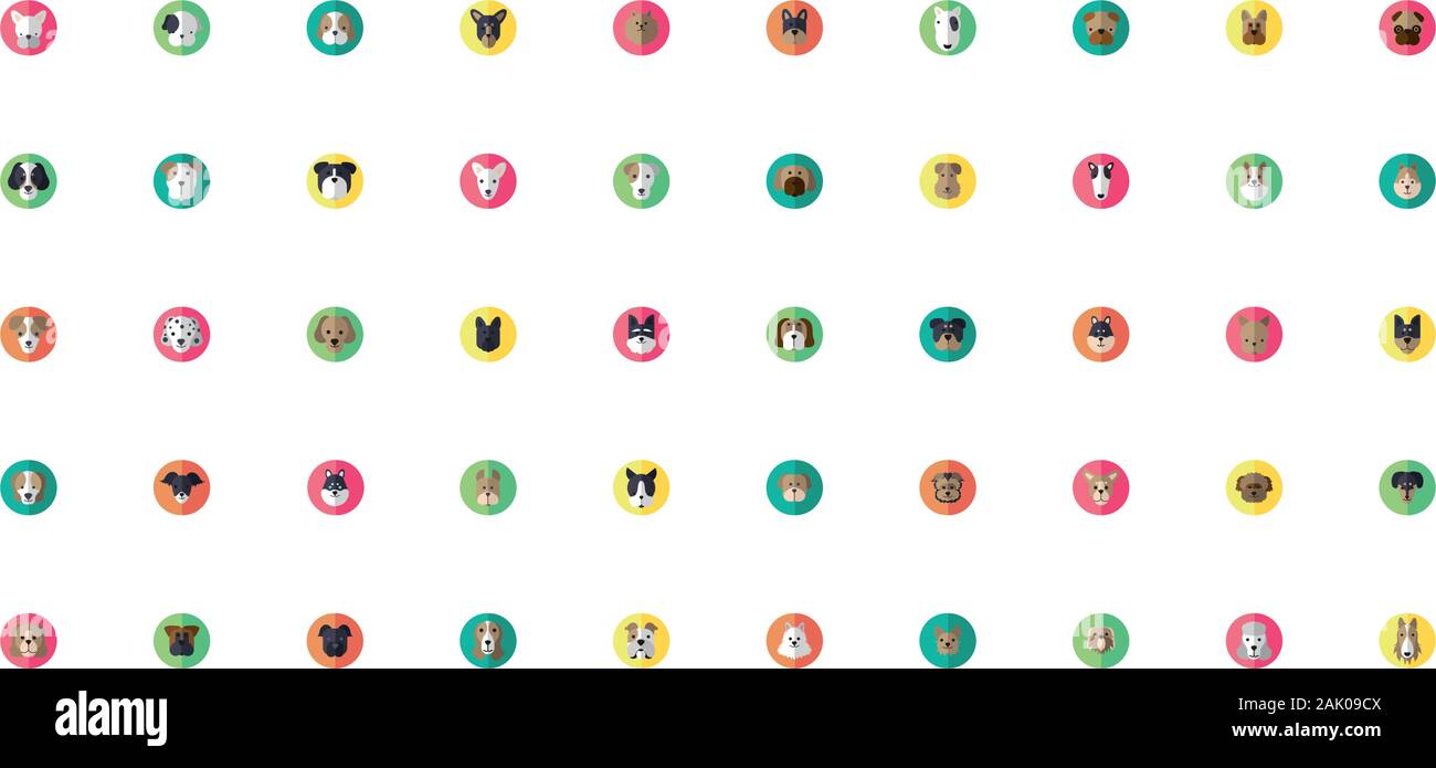 bundle of cute dogs heads icons Stock Vector Image & Art - Alamy